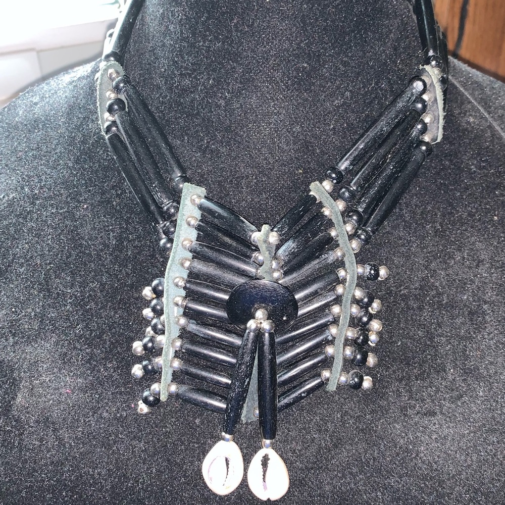 Tribal wooden necklace